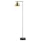 Jonathan Y Chelsea 60" Metal/Marble Cone Shade LED Floor Lamp, Brass/Black JYL3062A - alternate 1