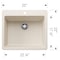 Blanco Liven SILGRANIT 25in Single Bowl Dual Mount Kitchen Sink - Soft White 443225 - alternate 2