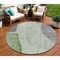 Homeroots 8' Olive Green And Gray Round Abstract Washable Indoor Outdoor Area Rug 582016 - alternate 1
