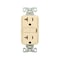 Eaton Wiring Devices Eaton GFCI Receptacle, 125 V, 20 A, NEMA: NEMA 5-20R, Back, Side Wiring, Ivory GF20V-BX-L - alternate 2