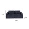 Homeroots 93" Blue Chenille Modular Stainless Steel Sleeper Sofa With Toss Pillows 706813 - alternate 2