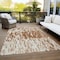 Homeroots 3' X 5' Orange And Ivory Abstract Washable Indoor Outdoor Area Rug 612689 - alternate 4