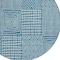 Homeroots 8' Teal Blue And Ivory Round Geometric Washable Indoor Outdoor Area Rug 596976 - alternate 2