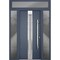 Vdomdoors Steel Door Deux 1717 Gray Graphite 2 Sidelight and Transom Window Stainless Inserts Single Modern P DEUX1717EXD-GRE-W12+36+12xH80+16-LH-O - alternate 3