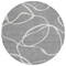 Homeroots 8' Gray And Ivory Round Abstract Washable Indoor Outdoor Area Rug 597483 - alternate 3