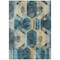Homeroots 9' X 12' Teal Blue Gold And Silver Geometric Washable Indoor Outdoor Area Rug 618761 - alternate 2