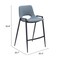 Homeroots Set of Two 26" Blue And Black Faux Leather And Steel Low Back Counter Height Bar Chairs 555669 - alternate 3