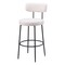 Homeroots Set of Two 29" Ivory And Black Shearling And Steel Low Back Bar Height Bar Chairs 555728 - alternate 1