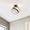 Jonathan Y Nicole 14.25" 2-Light Modern Minimalist Aluminum Ring Integrated LED Semi Flush Mount, Black JYL1700A - alternate 2