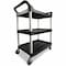 Rubbermaid Commercial Economy Cart, Plastic, 200 lb Load Capacity, 3 Shelves, 33.6" W, 37.8" H RCP342488BK - alternate 2