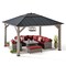 Sunjoy 11ft x 13ft  Grayden Wood Gazebo , Outdoor Patio Solar Powered Hardtop Gazebo A102005890 - alternate 2