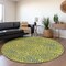Homeroots 8' Yellow And Blue Round Abstract Washable Indoor Outdoor Area Rug 599846 - alternate 2