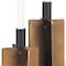 Homeroots Set of Two Black And Antiqued Gold Distressed Geometric Metal Tabletop Taper Candle Holders, 2PK 608534 - alternate 2