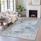 Homeroots 3' X 5' Turquoise Denim Blue And Gray Abstract Washable Indoor Outdoor Area Rug 630813 - alternate 1