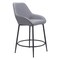 Homeroots Set of Two 25" Gray And Black Fabric And Steel Counter Height Bar Chairs 555703 - alternate 2