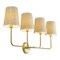 Jonathan Y Lila 36.5" 4-Light Traditional Coastal Scalloped Fabric Shade/Metal LED Vanity Light, Brass Gold/Brow JYL1610A - alternate 5