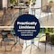 Flash Furniture Square Metal Table, Sqr w/Rattan Chairs, Gray, 28", Aluminum, Glass, Metal, Plastic, Rattan, Clear TLH-073SQ-037GY2-GG - alternate 3
