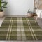 Homeroots 3' X 5' Olive Green Gold And Brown Plaid Washable Indoor Outdoor Area Rug 596351 - alternate 2