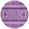Homeroots 8' Purple Eggplant And Gray Round Southwestern Washable Indoor Outdoor Area Rug 582844 - alternate 2