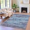 Homeroots 5' X 8' Blue And Charcoal Abstract Washable Indoor Outdoor Area Rug 630916 - alternate 3