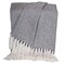 Homeroots 52" X 67" Gray and Ivory Woven Cotton Herringbone Throw Blanket with Fringe 548951 - alternate 3