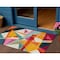 Homeroots 3' X 5' Ivory Orange And Burgundy Geometric Washable Indoor Outdoor Area Rug 616694 - alternate 1