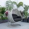 Leisuremod Mendoza Light Grey Wicker Hanging 2 person Egg Swing Chair with Dark Grey Cushions MSCLGR-53DGR - alternate 3