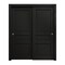 Sartodoors Sliding Closet Bypass Doors 72 x 80 inches, Ego 5012 Painted Black Oak, Rails Hardware Set, Wood EGO5012DBD-CHK-72 - alternate 1