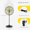 Edendirect 24 in. BLDC Motor High Velocity Pedestal Fan in Yellow, Sleep Mode, 90 Deg Oscillating, Wheels ZRF-8600A - alternate 2