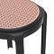 Leisuremod Tresse Stackable Plastic Round Dining Stool with Wicker Seat, Black TSR13BL - alternate 3