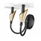 Z-Lite Claudelle 2-Light Wall Sconce, 13.75 in W x 14.5 in H, Matte Black + Modern Gold 4014-2S-MB-MGLD - alternate 3