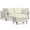 Homeroots 76" Cream Fabric Sofa With Ottoman With Black Legs 641069 - alternate 2