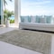 Homeroots 10' X 14' Pewter And Beige Abstract Washable Indoor Outdoor Area Rug 616021 - alternate 3