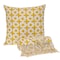 Homeroots 18" Yellow and White Geometric Cotton Throw Pillow 529272 - alternate 3