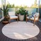 Homeroots 8' Pink And Ivory Round Abstract Washable Indoor Outdoor Area Rug 613117 - alternate 3
