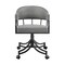 Homeroots Gray And Black Upholstered Faux Leather Open Back Dining Arm Chair With Wheels 569405 - alternate 4
