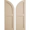 Ekena Millwork Rough Cedar 2 Equal Flat Panel w/Quarter Round Arch Top Faux Wood Shutters, 18W x 48H, PR SHUFPQ18X48RCPR - alternate 1
