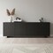 Homeroots 94in Dark Gray Wood Carved Geometric Sideboard With Four Doors 719398 - alternate 2