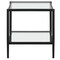 Homeroots 22" Black And Clear Glass And Steel Square End Table With Shelf 544181 - alternate 3