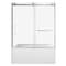 Kingston Brass 60" Acrylic Anti-Skid Alcove Right-Hand Drain Tub with Left Sliding Tub Door, White/Brushed Nickel KVTAM6032R22D8 - alternate 1