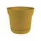 Bloem Saturn Planter with Saucer, 14.5in Wx14.5in D, Round, Classic Texture, Plastic, Matte Earthy Yellow SP1423 - alternate 1