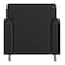Flash Furniture Agent Black LeatherSoft Reception Chair with Right Side Charging Bank, Includes 2 Outlets, 2USB Por BT-827U-1-BK-CHR-GG - alternate 2