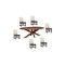 Homeroots Seven Piece Brown Solid Wood Dining Set with Six Chairs 636240 - alternate 4