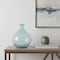 Homeroots 10" Aqua Bubble Glass Round Table Vase 565468 - alternate 2