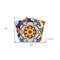 Homeroots 7" X 7" Blue And Yellow Mosaic Peel And Stick Removable Tiles 400063 - alternate 2