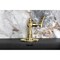 Kingston Brass One-Handle Single-Hole Bathroom Faucet with Deck Plate and Push Pop-Up Drain, Brushed Brass KSD3547TKL - alternate 3