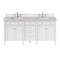 James Martin Vanities Brittany 72'' D Vanity, Bright White Vanity w/ Victorian Sil Silestone Top w/ Wireless Charger 655-V72-BW-FVSL - alternate 1