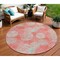 Homeroots 8' Salmon Ivory And Sky Blue Round Polka Dot Washable Indoor Outdoor Area Rug 614709 - alternate 1