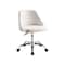 Homeroots White and Silver Faux Leather Adjustable Height Swivel Rolling Office Chair 554025 - alternate 1