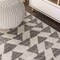 Jonathan Y Aisha Moroccan Triangle Geometric Cream/Gray 3 ft Round Area Rug MOH206B-3R - alternate 3